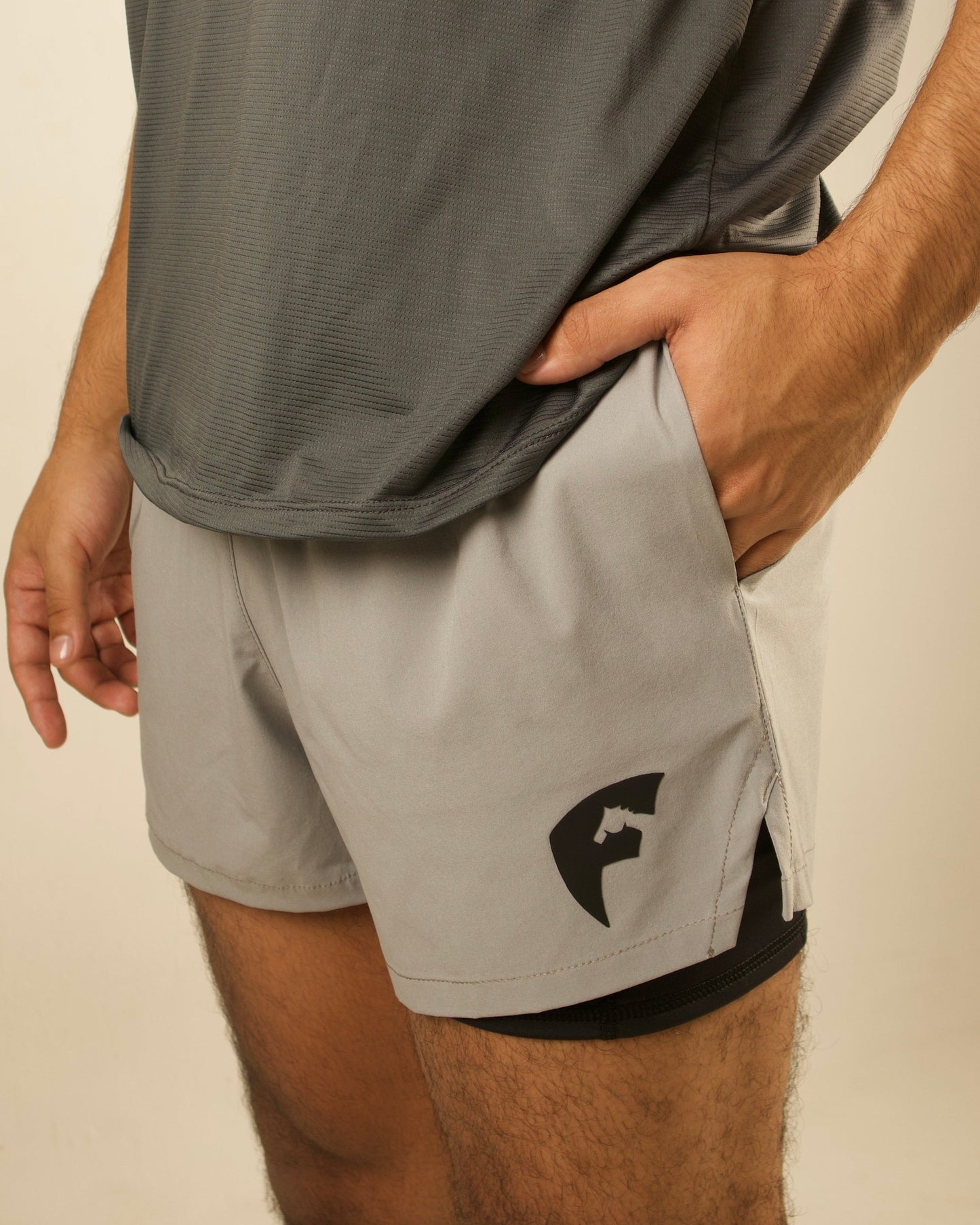 Loop Flex Training Shorts Stone Grey